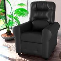 Poltrona Para Descanso Reclinável Lima Sintetico Preto - 1