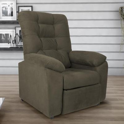 Poltrona Reclinável Bristol Veludo Light Cappuccino Mais de Casa