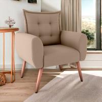 Poltrona Decorativa Alison Suede Bege - 1