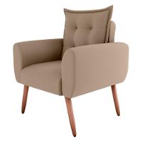 Poltrona Decorativa Alison Suede Bege - 3