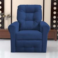 Poltrona Para Descanso Reclinável Lima Suede Azul - 1