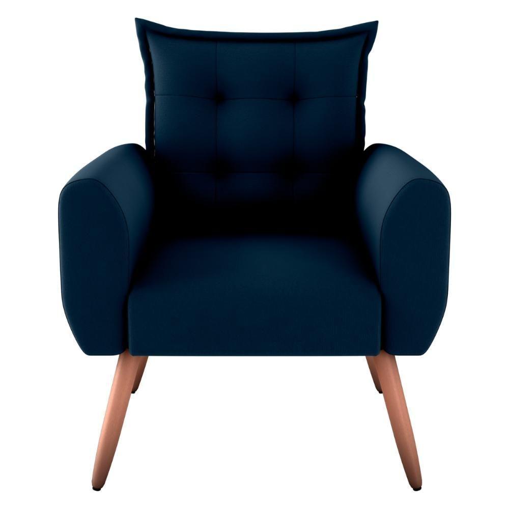 Conjunto De Poltronas Decorativas Lily Suede Azul - 4