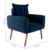 Conjunto De Poltronas Decorativas Lily Suede Azul - 5