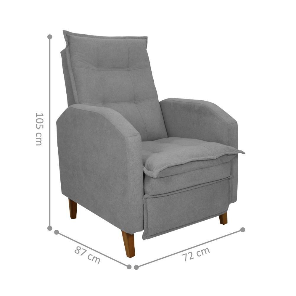 Poltrona Reclinável Do Papai Ben Boucle Cinza - 3