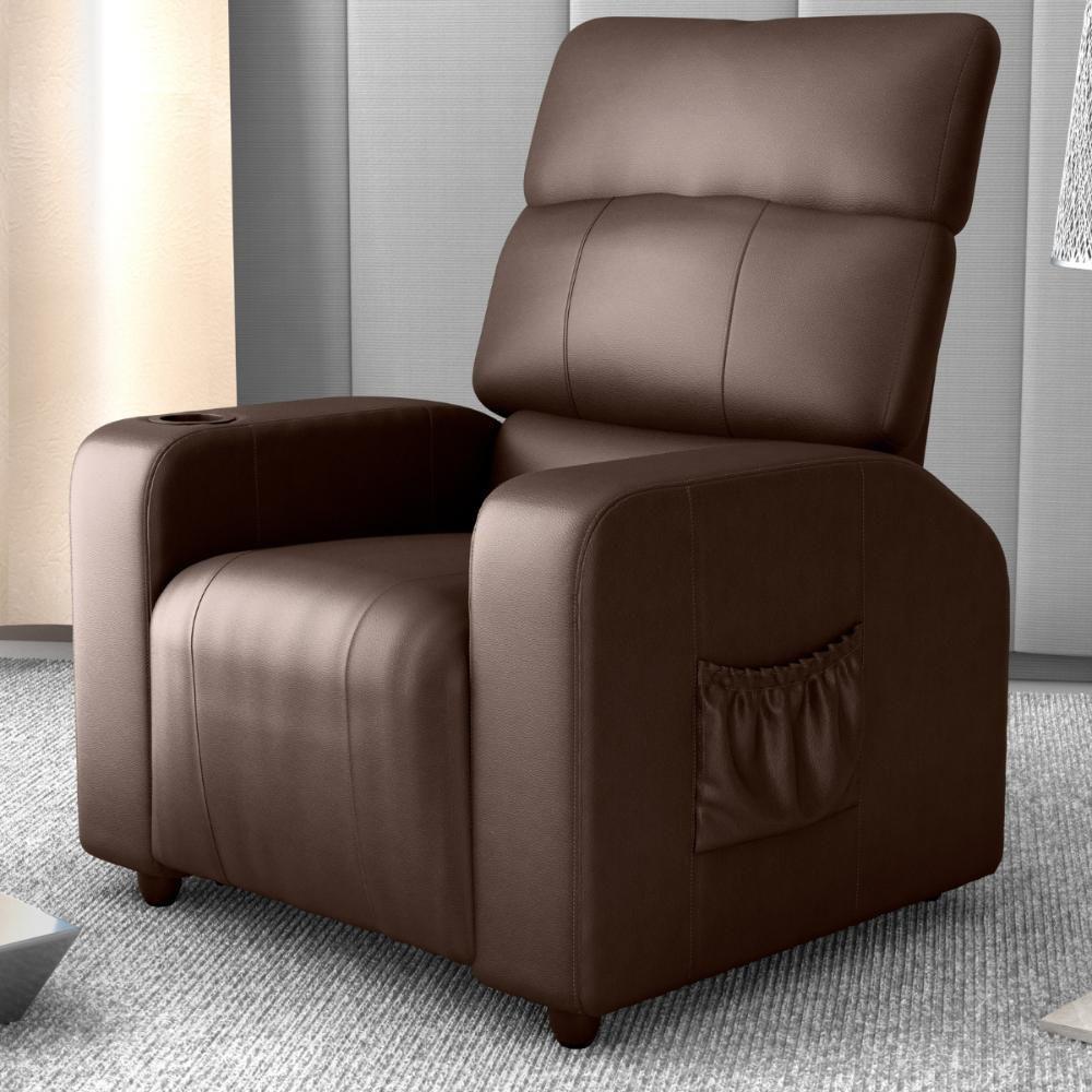 Poltrona Reclinável Para Descanso Hi Sintetico Marrom - 1
