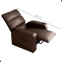 Poltrona Reclinável Para Descanso Hi Sintetico Marrom - 3