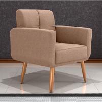 Conjunto Poltrona E Puff Decorativos Josh Boucle Marrom - 2