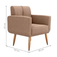 Conjunto Poltrona E Puff Decorativos Josh Boucle Marrom - 4