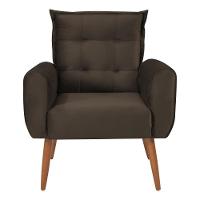 Conjunto De Poltronas Decorativas Lily Veludo Marrom