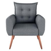 Poltrona Decorativa Alison Linho Cinza Saturno - 2