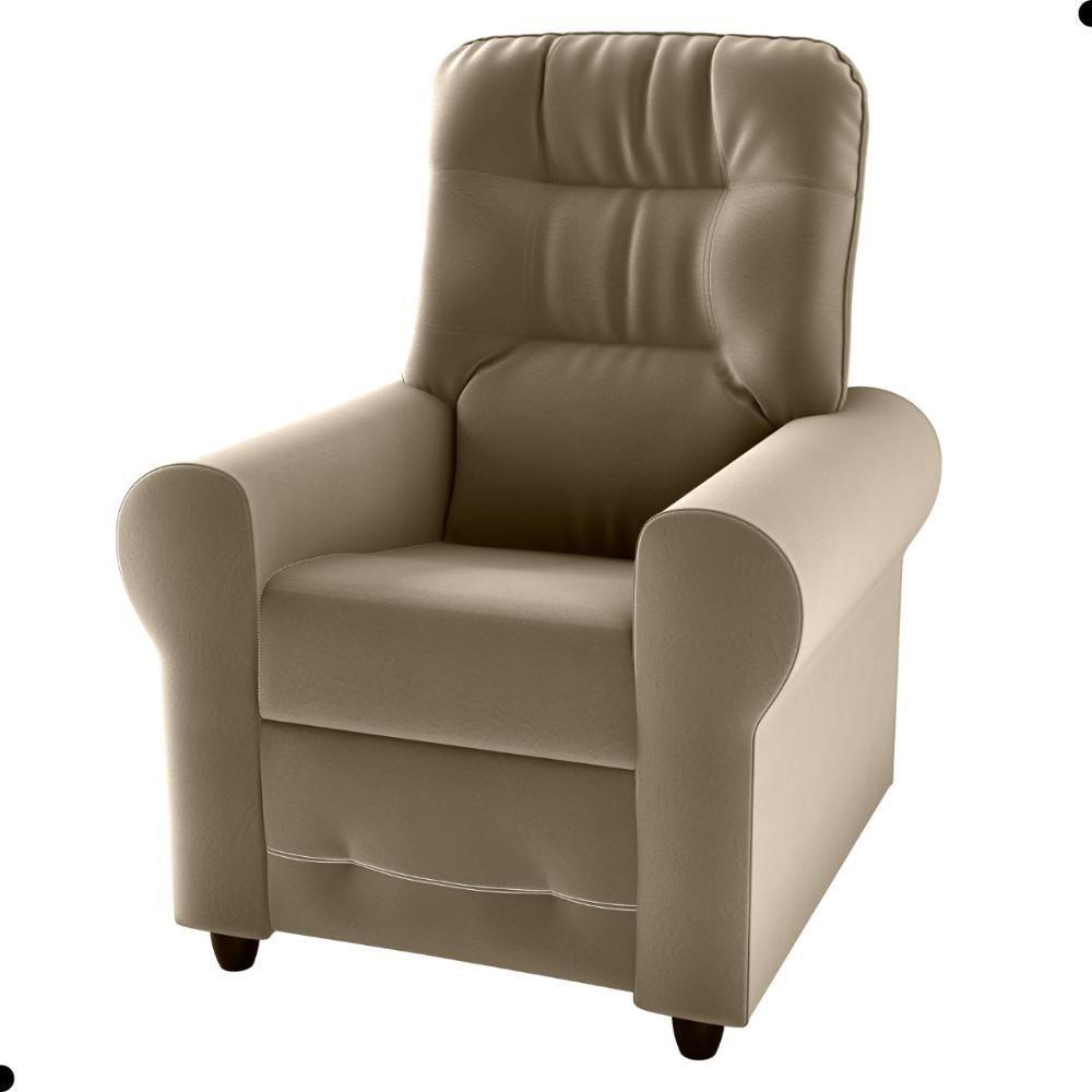 Poltrona Para Descanso Reclinável Lima Veludo Cappuccino - 2