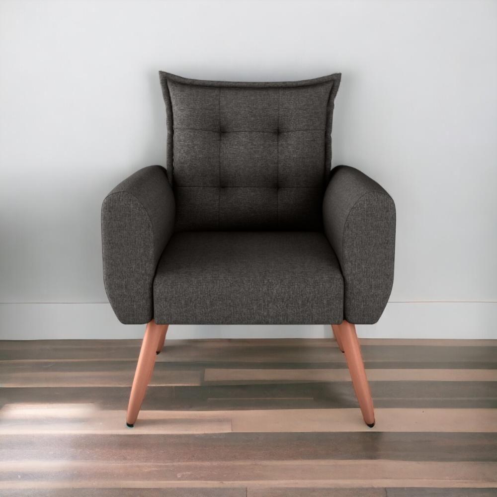 Poltrona Decorativa Alison Linho Chumbo - 1
