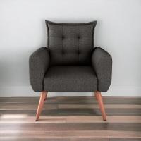 Poltrona Decorativa Alison Linho Chumbo - 1