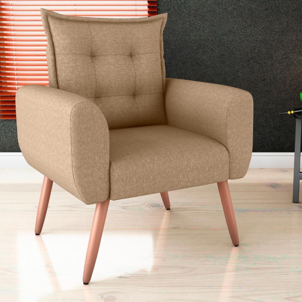 Conjunto De Poltronas Decorativas Lily Linho Areia - 2