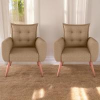 Conjunto De Poltronas Decorativas Lily Linho Areia - 1