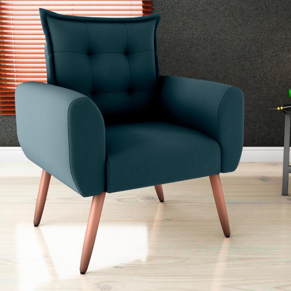 Conjunto De Poltronas Decorativas Lily Suede Petróleo - 2