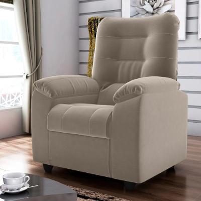 Poltrona Reclinável Dallas Veludo Light Cappuccino Mais de Casa