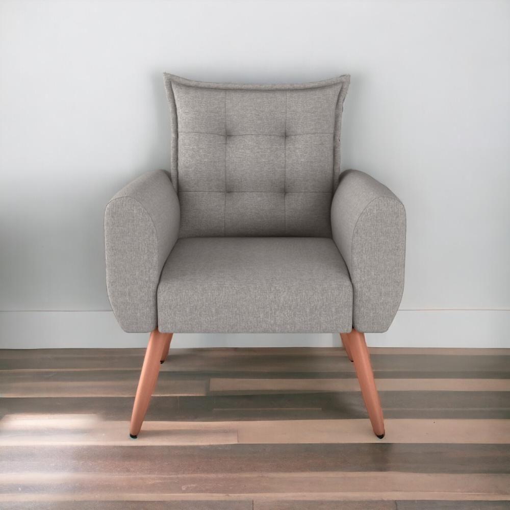 Poltrona Decorativa Alison Linho Cinza - 1