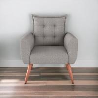 Poltrona Decorativa Alison Linho Cinza - 1