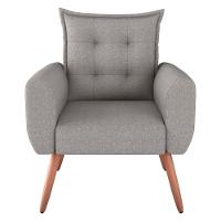 Poltrona Decorativa Alison Linho Cinza - 3