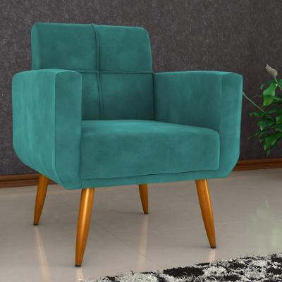 Poltrona Decorativa Lilian Veludo Verde Menta Mais de Casa