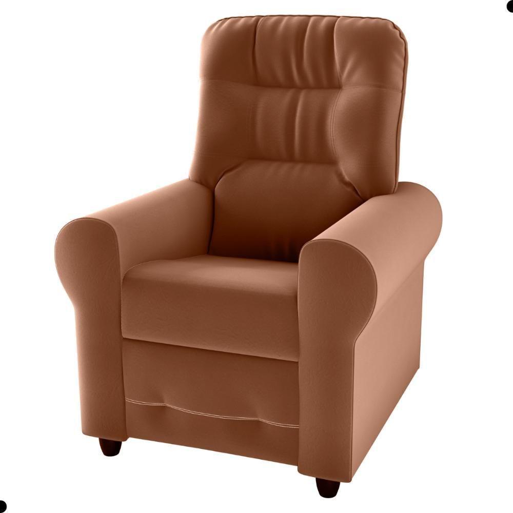 Poltrona Para Descanso Reclinável Lima Veludo Cobre - 2