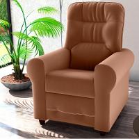 Poltrona Para Descanso Reclinável Lima Veludo Cobre - 1