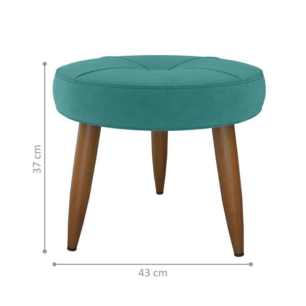 Conjunto Poltrona E Puff Decorativos Josh Veludo Ver Menta - 2