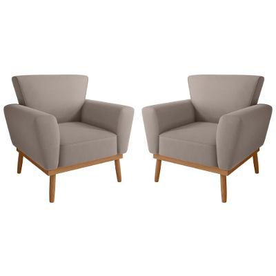 Conjunto Poltrona Decorativa Balneária Inca Sépia