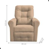 Poltrona Para Descanso Reclinável Lima Suede Bege - 4