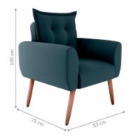 Conjunto De Poltronas Decorativas Atlas Suede Petróleo - 5