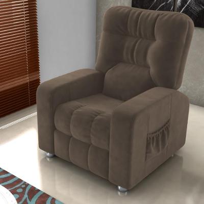Poltrona Reclinável Almofada Roma Veludo Maserati Marrom CasaH