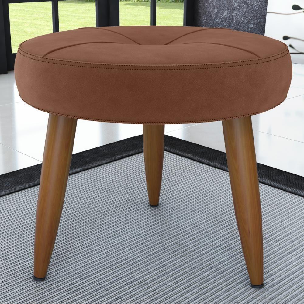 Conjunto Poltrona E Puff Decorativos Josh Veludo Ferrugem - 2