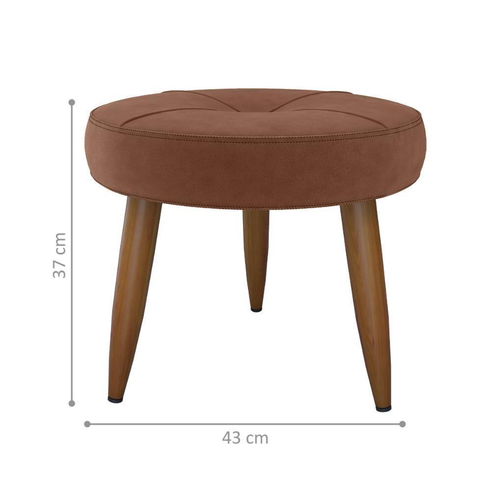 Conjunto Poltrona E Puff Decorativos Josh Veludo Ferrugem - 4