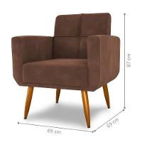 Conjunto Poltrona E Puff Decorativos Josh Veludo Ferrugem - 5