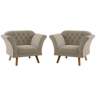 Conjunto De Poltronas Para Sala De Recepção Moreira Cor Marrom Mais De Casa