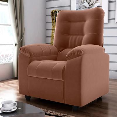 Poltrona Reclinável Dallas Veludo Light Almofadada Cobre Mais de Casa