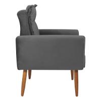 Conjunto De Poltronas Decorativas Atlas Veludo Cinza - 3