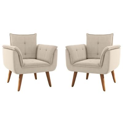 Conjunto Poltrona Decorativa Japeri Inca Areia Com Apoio Para os Braços Mais de Casa