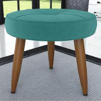 Conjunto De Poltrona E Puff Decorativos Miller Veludo Verde Menta - 2