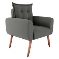 Poltrona Decorativa Vera Suede Cinza - 2