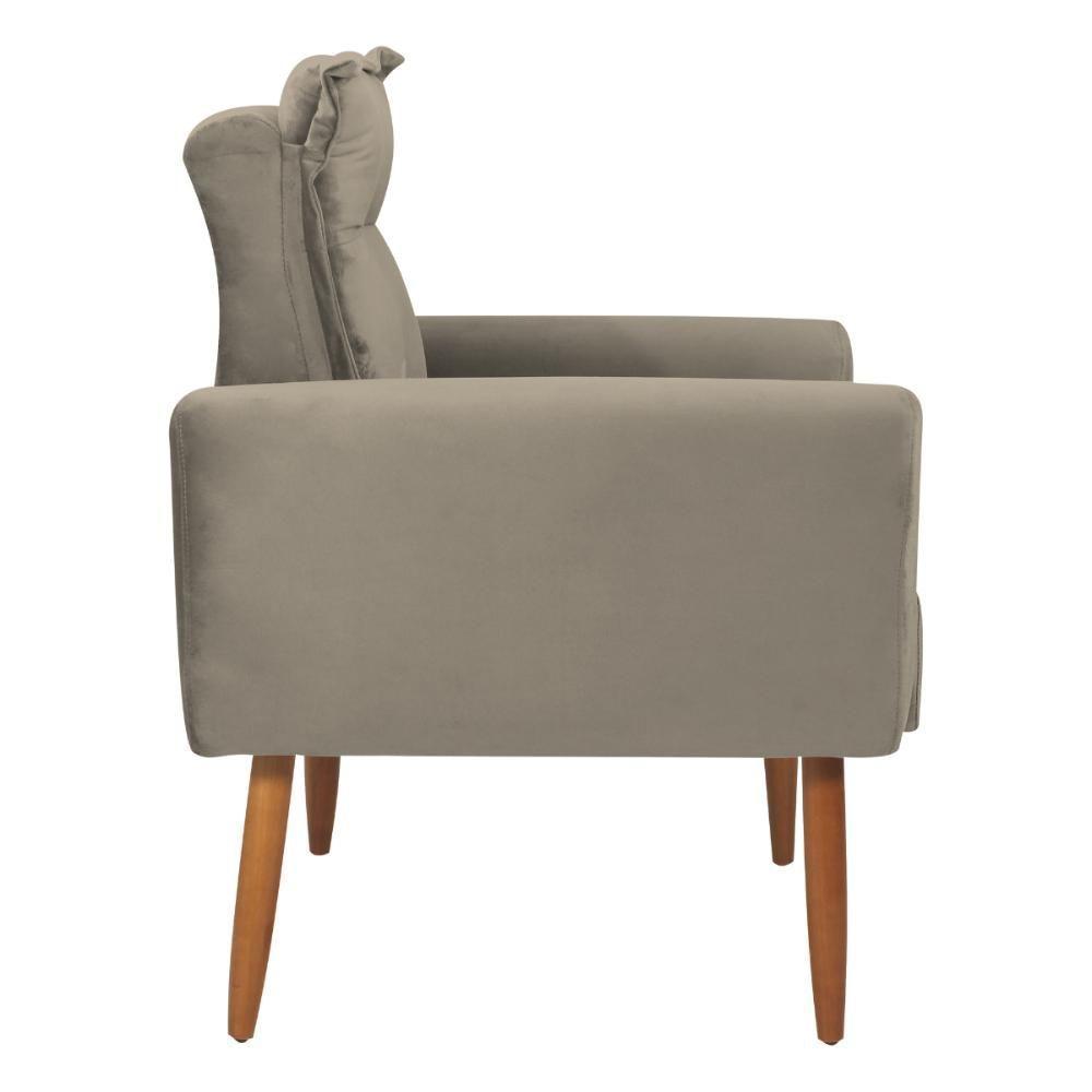 Conjunto De Poltronas Decorativas Atlas Veludo Cappuccino - 3