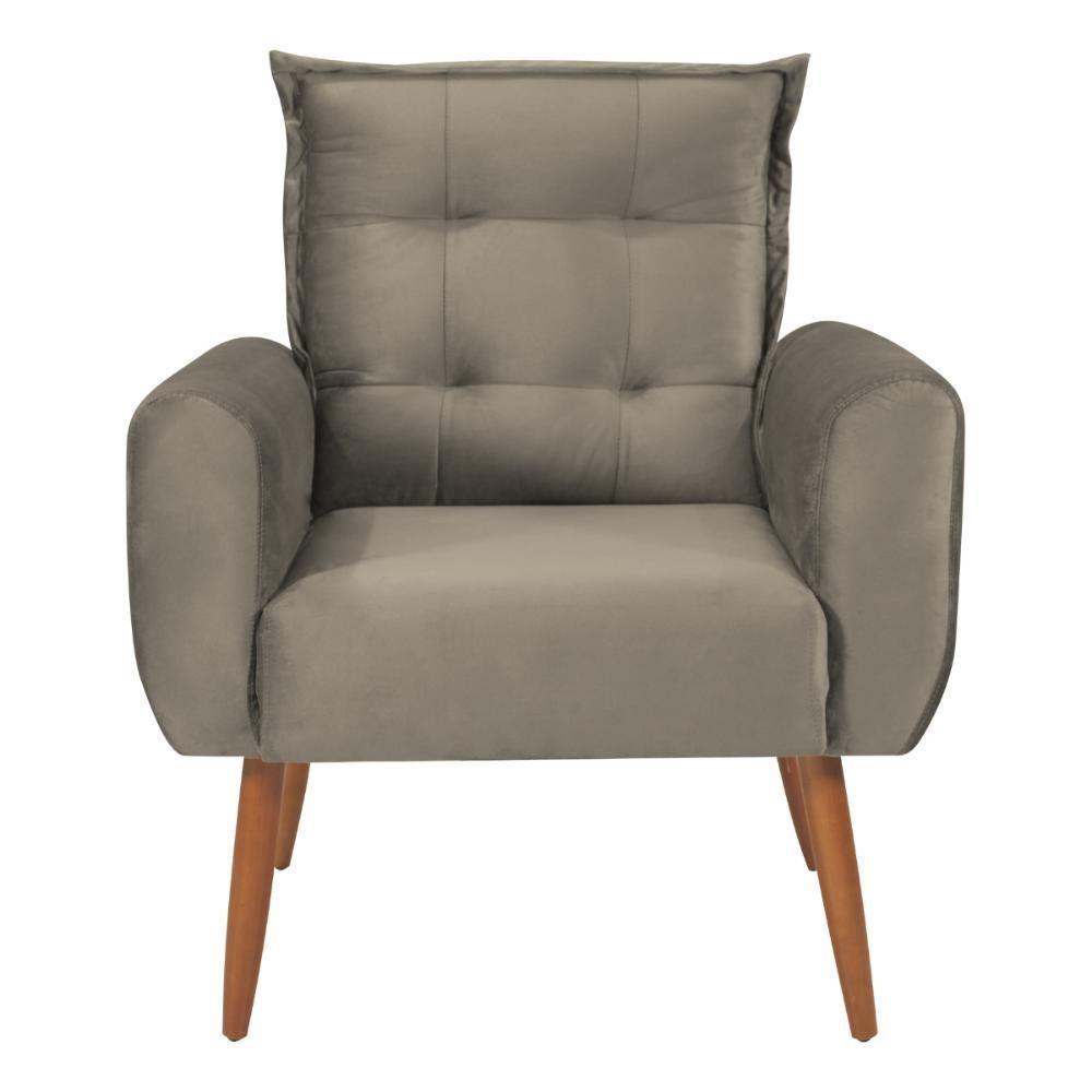 Conjunto De Poltronas Decorativas Atlas Veludo Cappuccino - 4