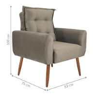 Conjunto De Poltronas Decorativas Atlas Veludo Cappuccino - 5