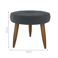 Conjunto De Poltrona E Puff Decorativos Miller Veludo Cinza