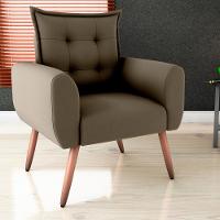 Conjunto De Poltronas Decorativas Atlas Suede Cappuccino - 2