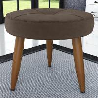 Conjunto De Poltrona E Puff Decorativos Miller Veludo Marrom - 2