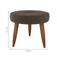 Conjunto De Poltrona E Puff Decorativos Miller Veludo Marrom