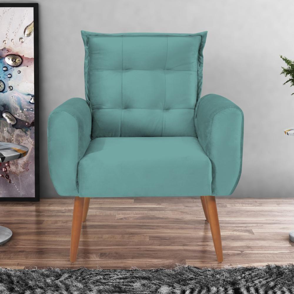Conjunto De Poltronas Decorativas Atlas Veludo Verde Menta - 2