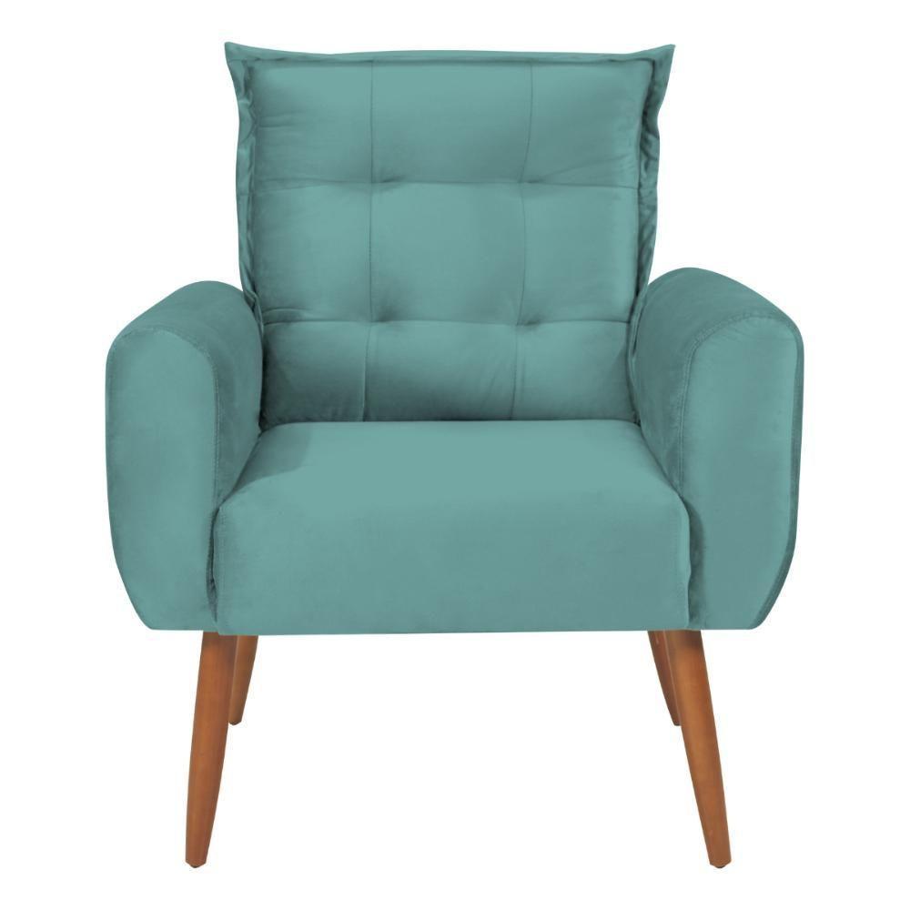 Conjunto De Poltronas Decorativas Atlas Veludo Verde Menta - 4